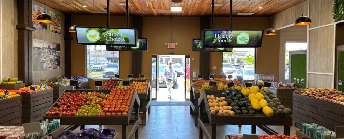 digital signage for fruit and vegetable